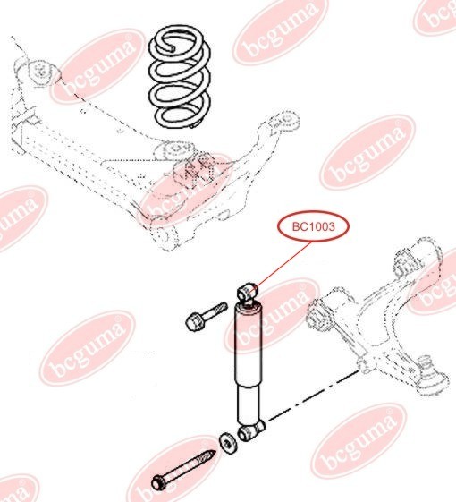 BCGUMA - BC1003 - Втулка верхня ам-тора перед. Renault Master 98-/Opel Movano 98-