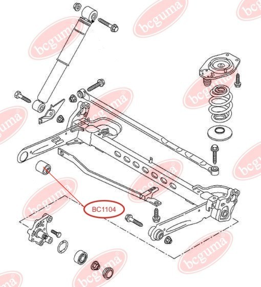 BCGUMA - BC1104 - Сайлентблок лів./прав. балки зад. Renault Trafic II 02-