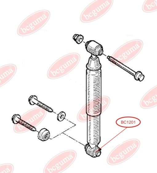 BCGUMA - BC1201 - (нижня) Втулка ам-тора задн. (12*20*34) Renault Kangoo 1,2-1,9 98-