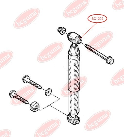 BCGUMA - BC1202 - (верхня) Втулка ам-тора задн. (12*20*40) Renault Kangoo 1,2-1,9 98-