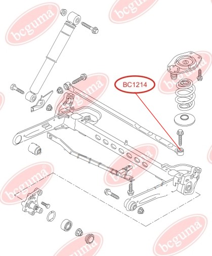 BCGUMA - BC1214 - С/блок лів. поперечної тяги підвіски зад. (тяга панара) Opel Vivaro 1,9-2,5 08.01-