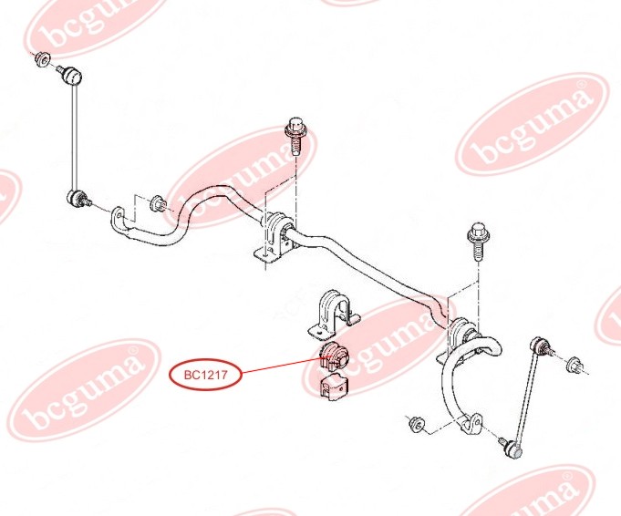 BCGUMA - BC1217 - Ø 20mm Втулка стабілізатора перед. Renault Kangoo 08-