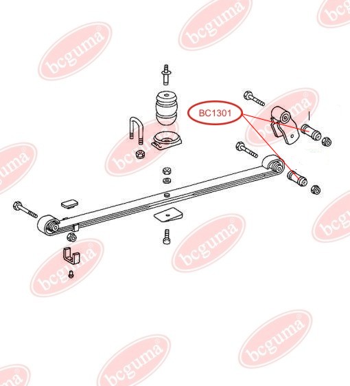 BCGUMA - BC1301 - Втулка ресори перед. MB 207-410