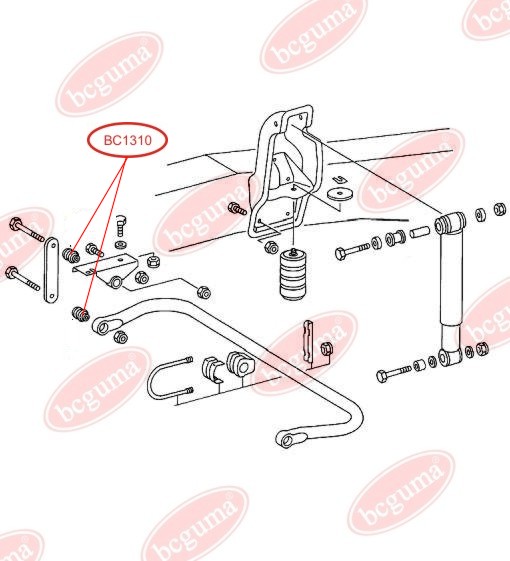 BCGUMA - BC1310 - Ø 12mm Втулка стабілізатора перед./задн. DB 406-808