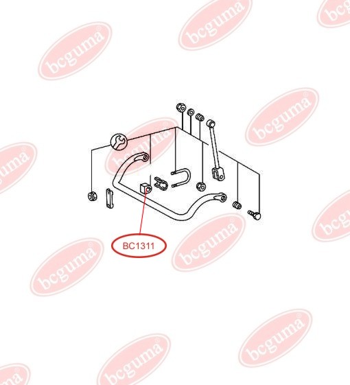 BCGUMA - BC1311 - (32mm)Втулка стабілізатора перед.серед. DB 207-310-> DIAM