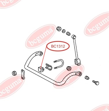 BCGUMA - BC1312 - (30mm)Втулка стабiлiзатора перед.серед. DB 207-310-> DIAM
