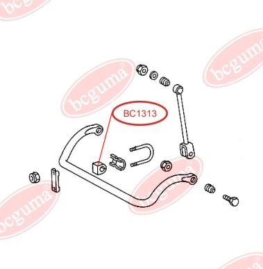 BCGUMA - BC1313 - (28mm)Втулка стабілізатора перед.серед. DB 207-310-> DIAM