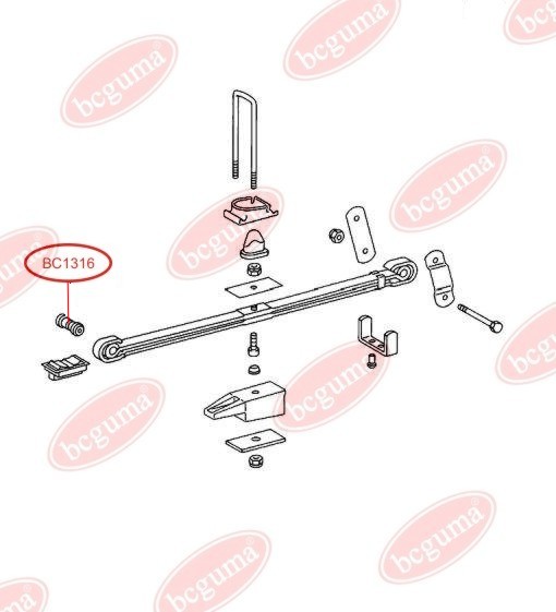 BCGUMA - BC1316 - Втулка ресорна перед. MB LK/LN2 84-