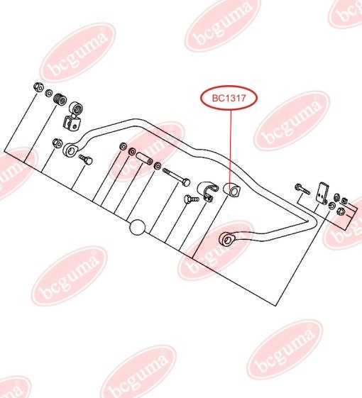 BCGUMA - BC1317 - Ø 24mm Втулка стабiлiзатора зад. внутр. DB 207-307