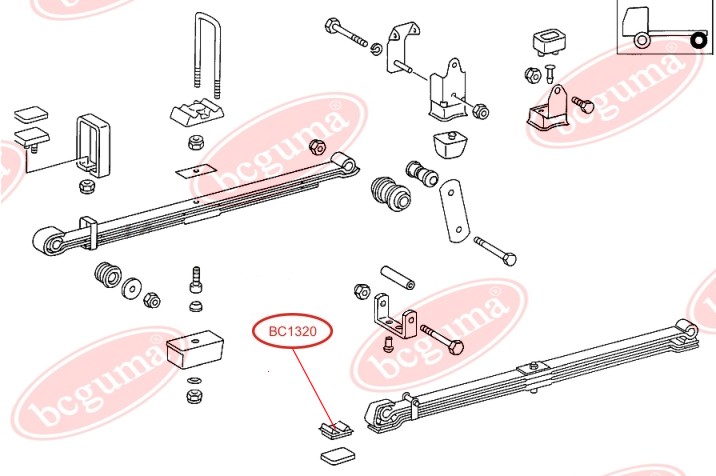 BCGUMA - BC1320 - Подушка ресори DB LK/LN2  -98