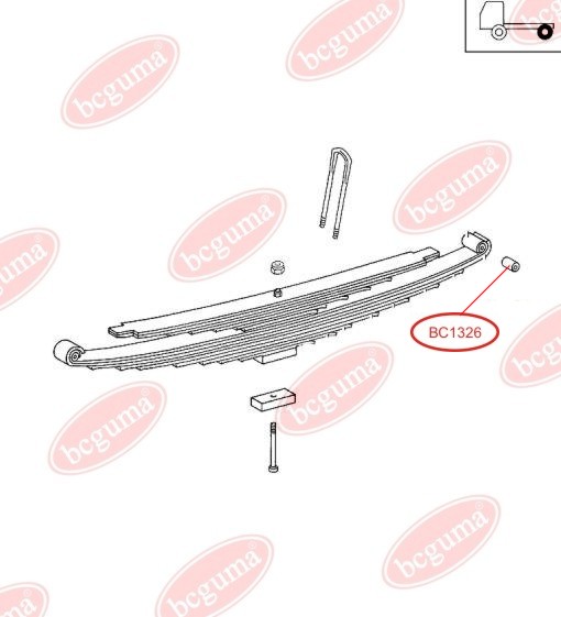 BCGUMA - BC1326 - Втулка перед. ресори зад. MB MB 709-1120