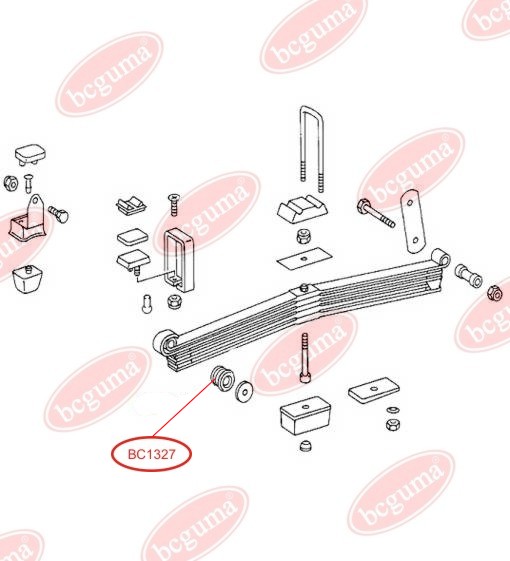 BCGUMA - BC1327 - Втулка зад. ресори передня MB 709-1120