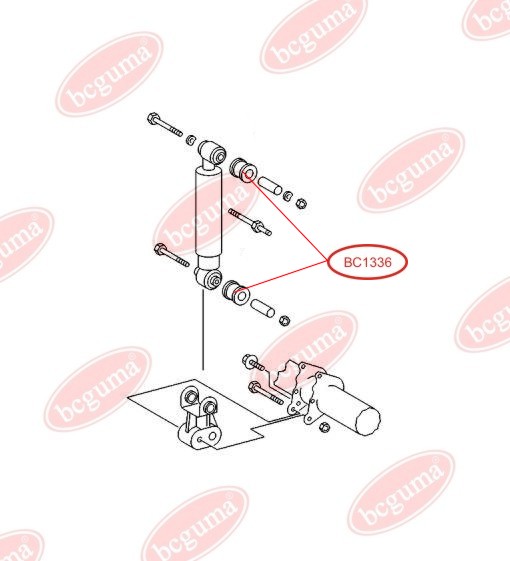 BCGUMA - BC1336 - Втулка зад.ам-ра верхня (металева) DB Sprinter 96-/VW LT