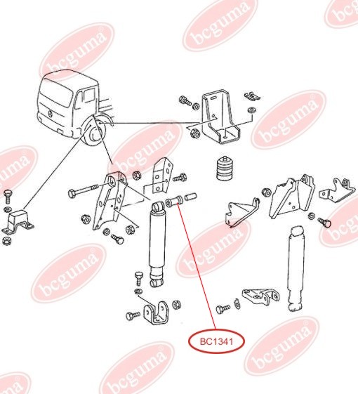 BCGUMA - BC1341 - Втулка амортизатора 20X40X40 DB Bus 609
