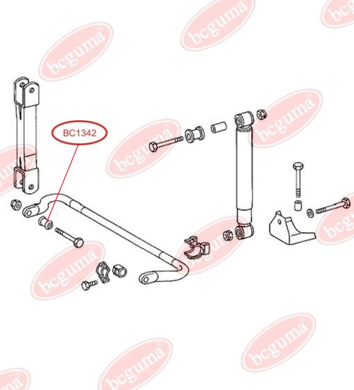 BCGUMA - BC1342 - Сайлентблок стабілізатора (17/40x34mm) DB Atego 1, 2, 3, Vario 512D-816D, LK/LN 809-2024 84-