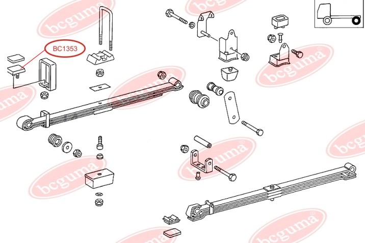 BCGUMA - BC1353 - Ресорна подушка зад. DB 507-711