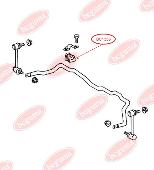 BCGUMA - BC1355 - (Ø 24 mm) Втулка серед. стабілізатора перед. DB Vito