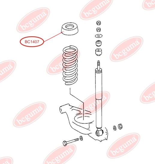 BCGUMA - BC1407 - Пiдкладка пiд пружину задня (18mm) MB C (W202, S202), E (W124, C124)