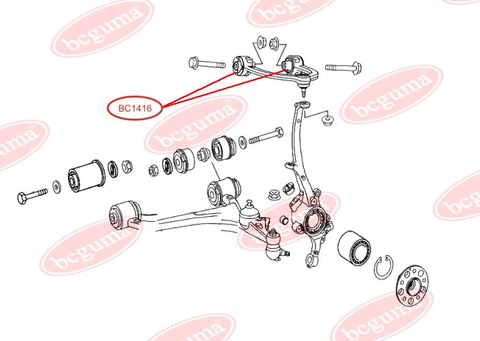 BCGUMA - BC1416 - HD С/блок верхнього переднього важеля MB W220 4-matic 02-05