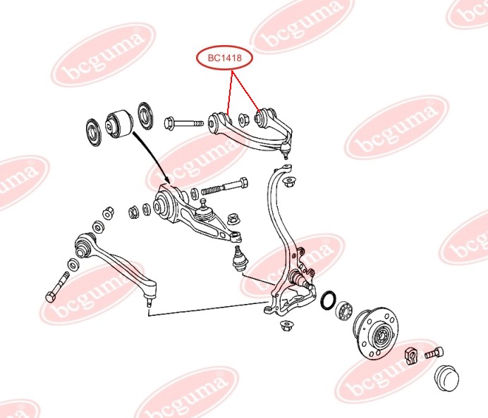 BCGUMA - BC1418 - HD С/блок верхнього переднього важеля MB S (W220, C215) 2.8-6.3 10.98-03.06