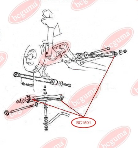 BCGUMA - BC1501 - С/блок важеля зад. поперечн. MAZDA 626 II 1.6/2.0/2.0D 11.82-09.87