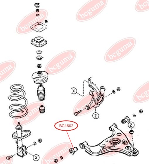 BCGUMA - BC1602 - Сайлентблок Mazda 626 1.6-2.0 83-97