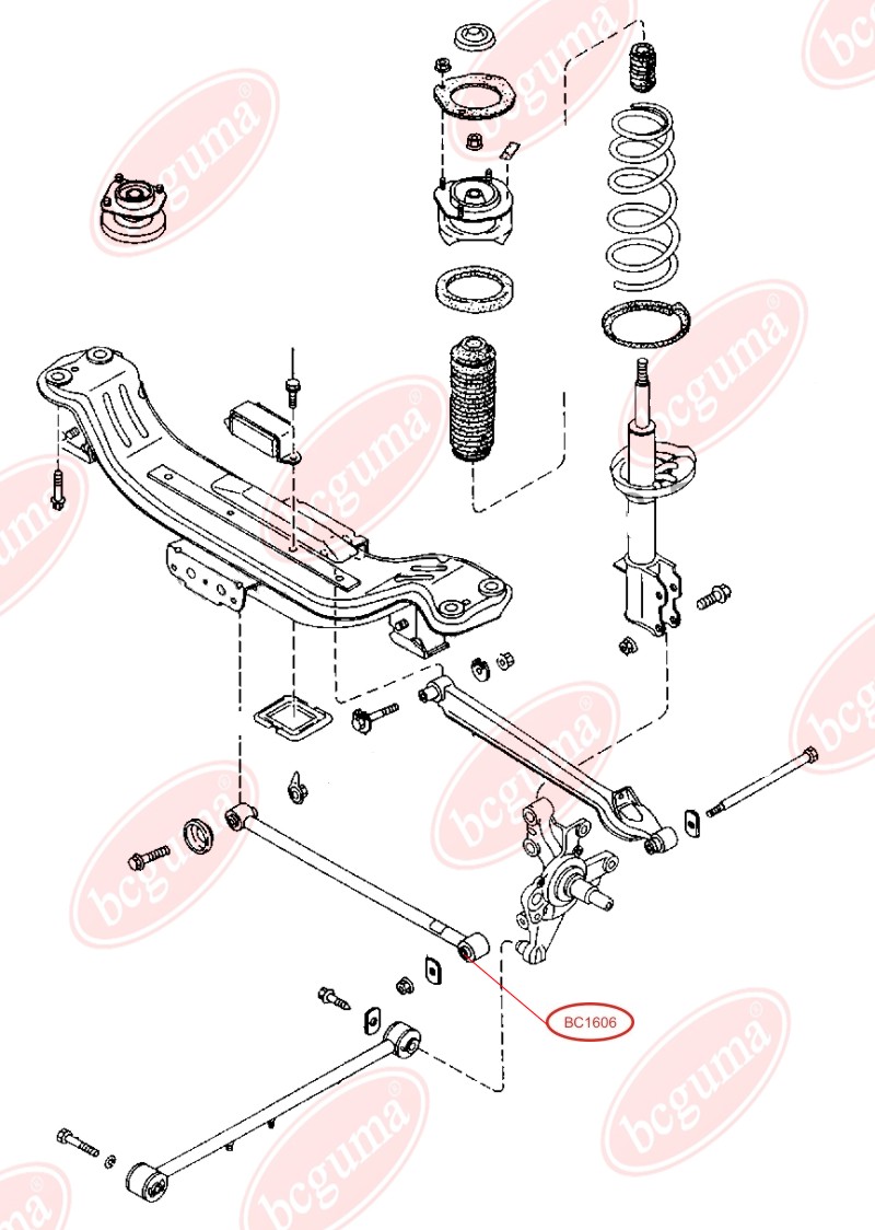 BCGUMA - BC1606 - С/блок поперечного важеля задн. Mazda 626 GE (d=31.5/14) (h=41/31)