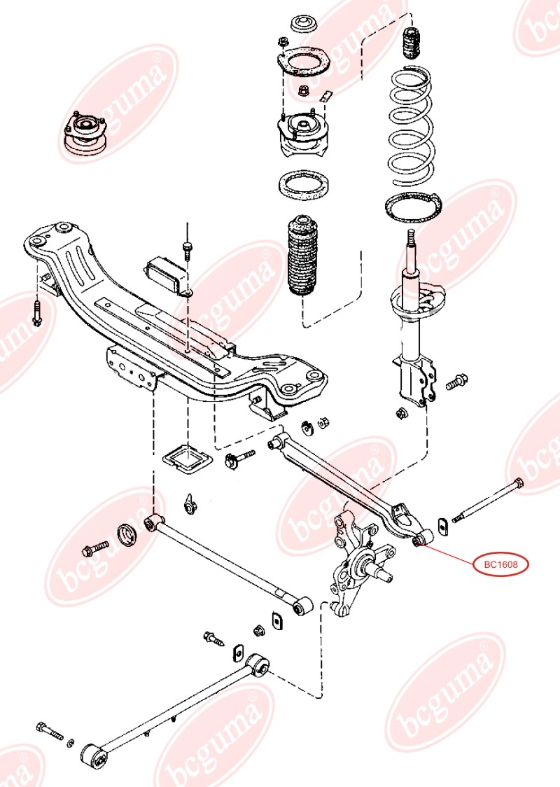 BCGUMA - BC1608 - С/блок поперечного важеля задн. Mazda 626 GE (d=31.5/14) (h=53/32)