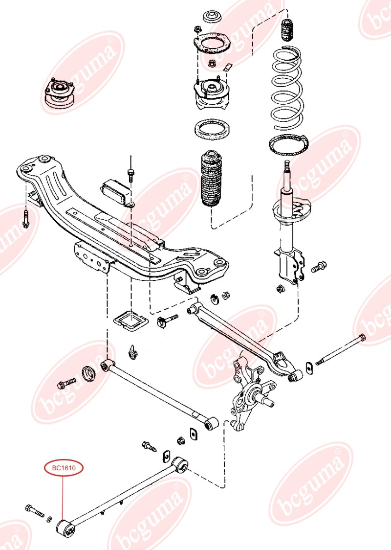 BCGUMA - BC1610 - Сайлентблок продольної задн.тяги перед. Mazda Xedos 6 2.0 92-