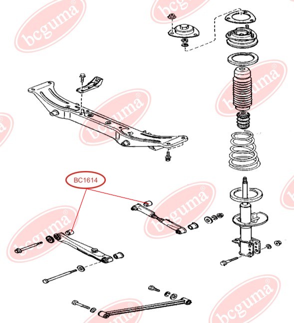 BCGUMA - BC1614 - С/блок поперечн. тяги задн. Mazda 626 87-92