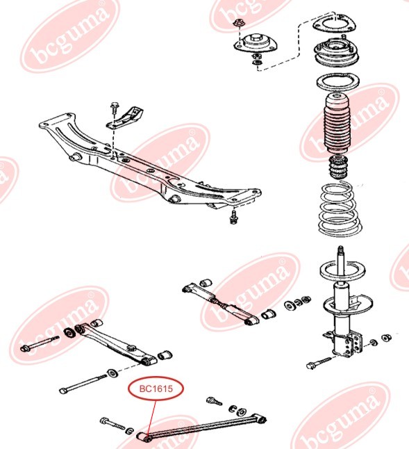BCGUMA - BC1615 - С/блок передній  поздовжньої тяги зад. MAZDA 626 82-87