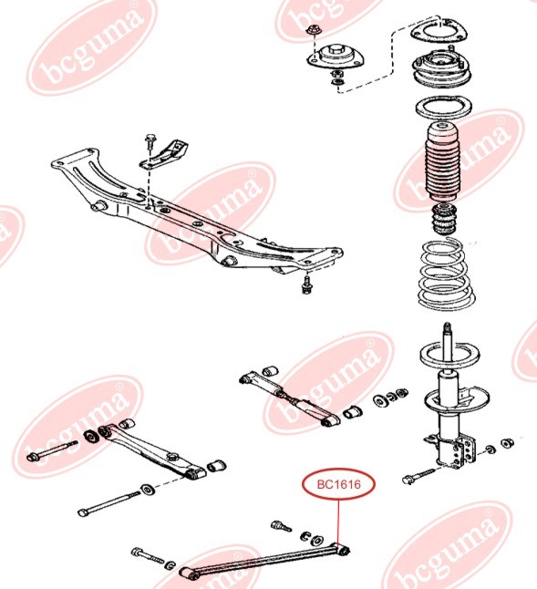BCGUMA - BC1616 - С/блок задній  поздовжньої тяги зад. MAZDA 626 82-87
