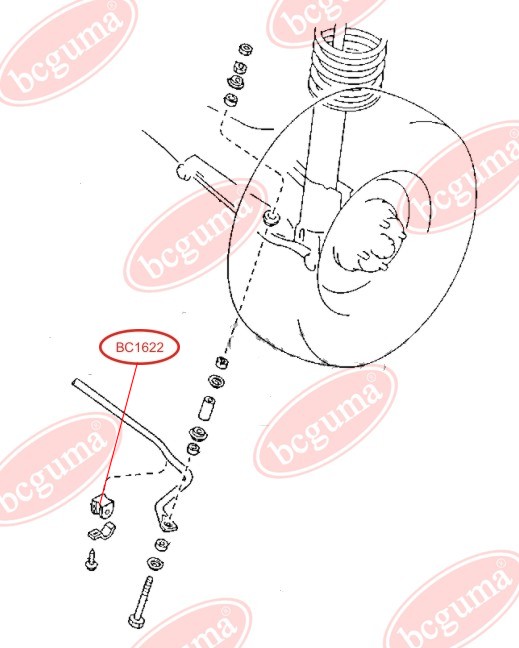 BCGUMA - BC1622 - Втулка стабілізатора зад. Mazda 626 GC 83-87