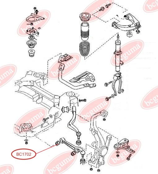 BCGUMA - BC1702 - С/блок внутр. важеля перед. Mazda 6 1.8-2.3 01.02-02.08
