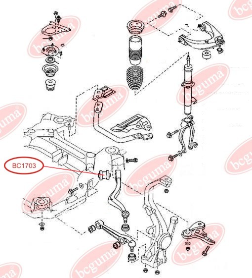 BCGUMA - BC1703 - С/блок перед. важеля  Mazda 6 02-