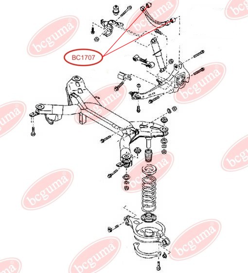 BCGUMA - BC1707 - С/блок зад. верх. важеля Mazda 6 (GY) 2.0D 02-