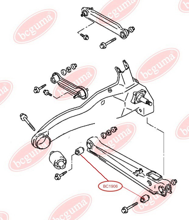 BCGUMA - BC1906 - С/блок важеля поперечн. задн. нижн. (35x12.5x50) CITROEN C4 AIRCROSS, C-CROSSER, C-CROSSER ENTERPRISE; MITSUBISHI ASX, ECLIPSE, LANCER VII, LANCER VIII, OUTLANDER I 1.3-3.0 06.00-