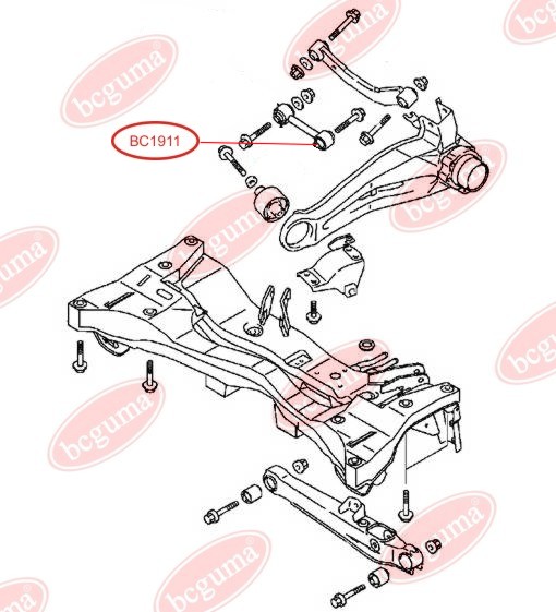 BCGUMA - BC1911 - С/блок задн. нижн. поперечн. важеля  Miitsubishi Lancer VII 1.3/1.6/2.0 09.03-, Outlander 03-