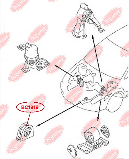 BCGUMA - BC1918 - С/блок опори двигуна Mitsubishi Lancer 03-
