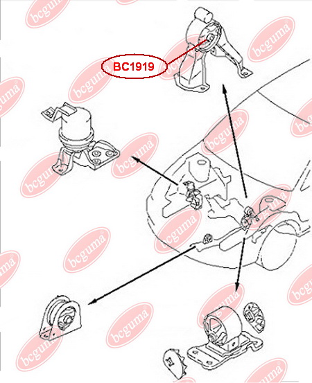 BCGUMA - BC1919 - HD Опора двигуна зад. Mitsubishi Lancer 1.6 03-