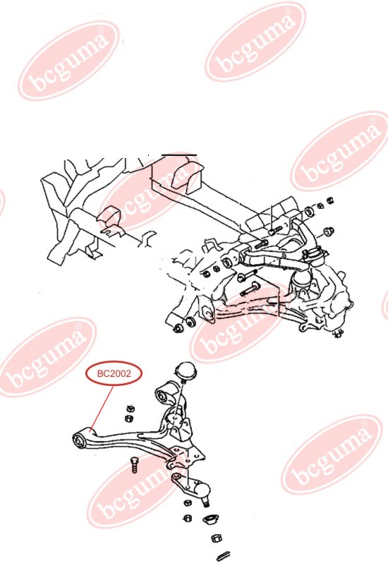 BCGUMA - BC2002 - С/блок перед. нижнього важеля перед. Mitsubishi Pajero 3.2D 00-