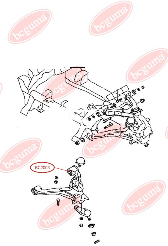 BCGUMA - BC2003 - Сайлентблок зад. нижнього важеля перед. Mitsubishi Pajero 3.2D 00-