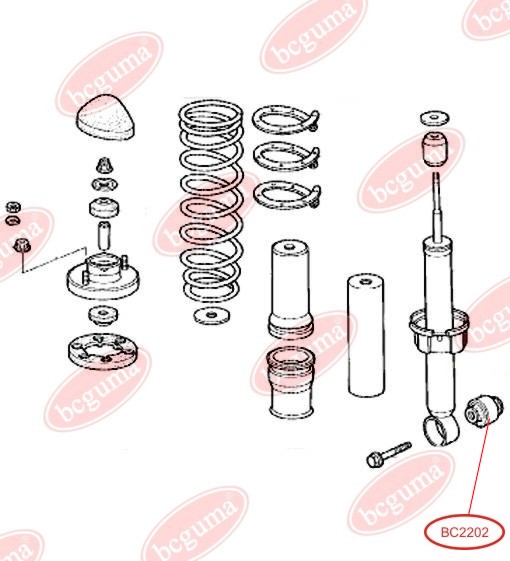 BCGUMA - BC2202 - С/блок задн. амортизатора Honda Civic 92-05
