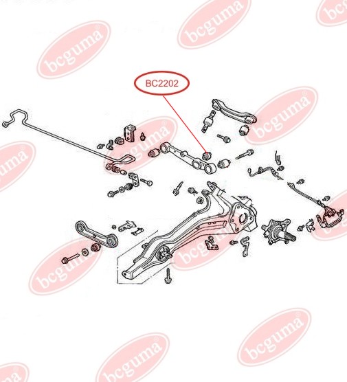BCGUMA - BC2202 - С/блок задн. амортизатора Honda Civic 92-05