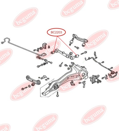BCGUMA - BC2203 - С/блок поперечного важеля задн. Honda Civic 92-01