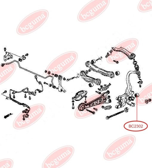 BCGUMA - BC2302 - С/блок важеля зад. Honda Civic 91-01
