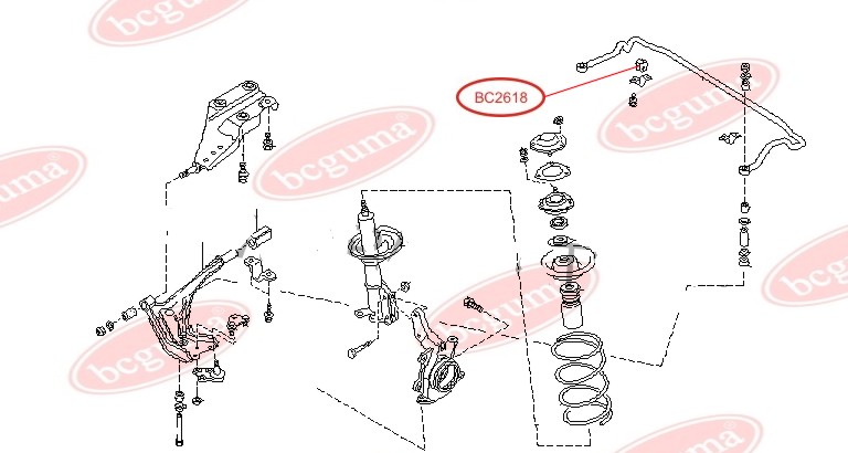 BCGUMA - BC2618 - Втулка передн. стабіліз. Nissan Bluebird 83-91