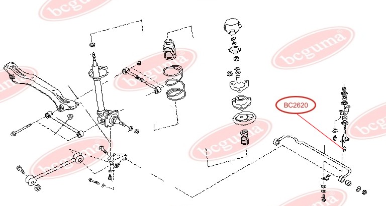 BCGUMA - BC2620 - Втулка задн. стабіліз. Nissan Bluebird 83-91