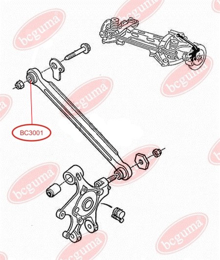 BCGUMA - BC3001 - С/блок поперечної тяги зад. Peugeot 605