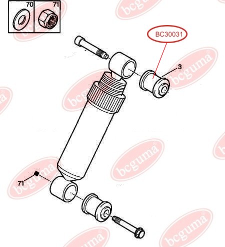 BCGUMA - BC30031 - Сайлентблок верх. ам-тора зад. лів./прав. Citroen Berlingo, Xsara Picasso Peugeot Partner, 405 87-